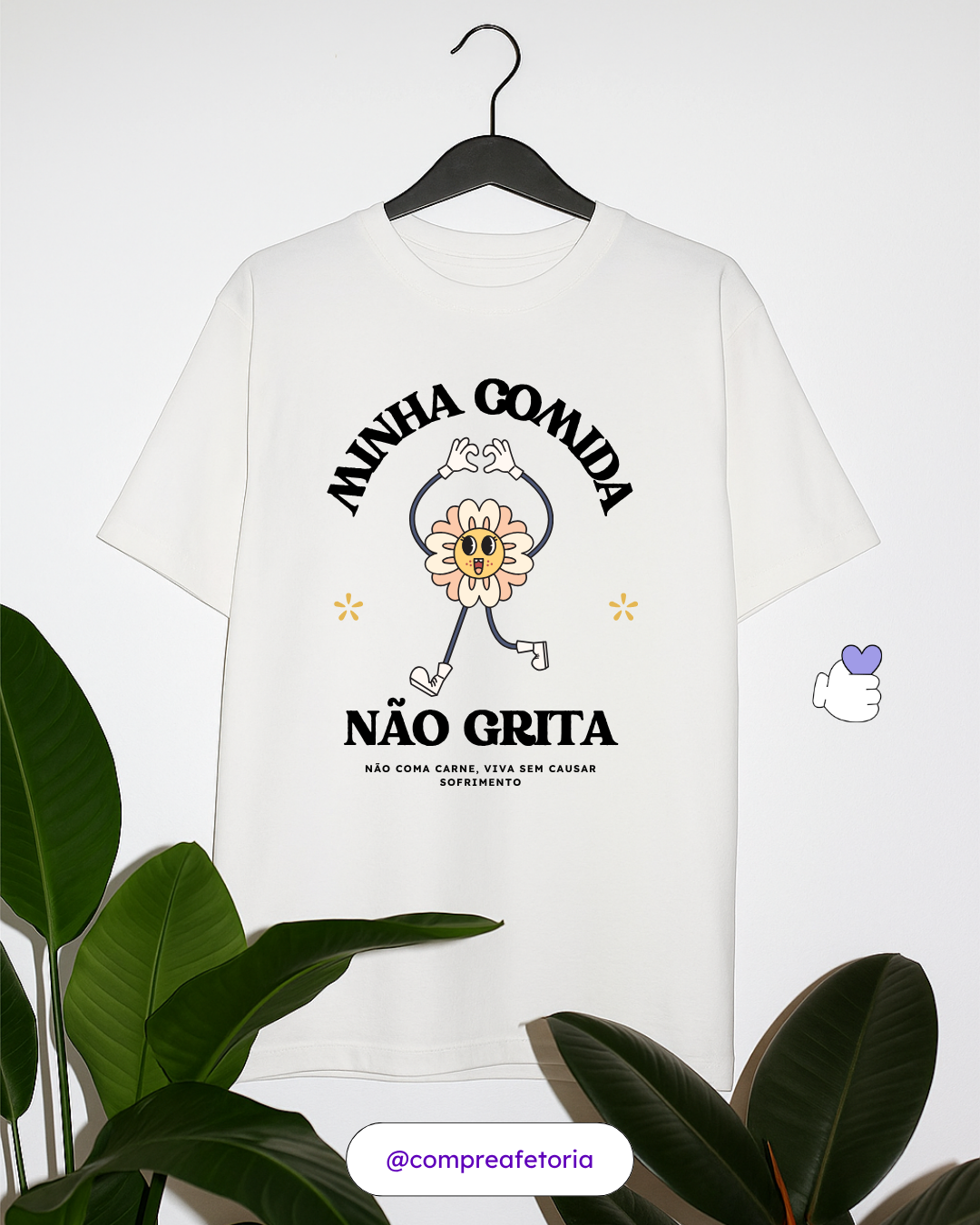 Camiseta Branca - Minha comida não grita